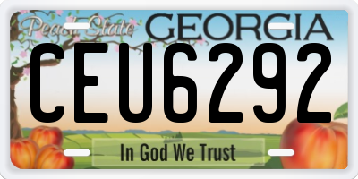 GA license plate CEU6292