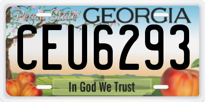 GA license plate CEU6293