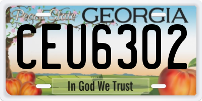 GA license plate CEU6302