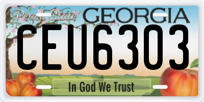 GA license plate CEU6303