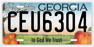 GA license plate CEU6304