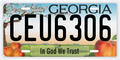 GA license plate CEU6306