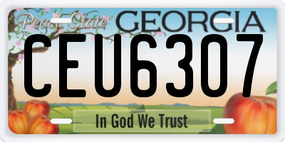 GA license plate CEU6307