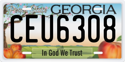 GA license plate CEU6308