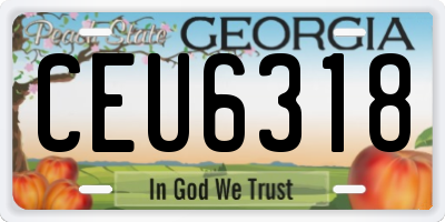 GA license plate CEU6318