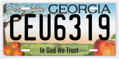 GA license plate CEU6319