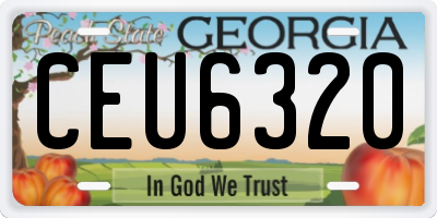 GA license plate CEU6320