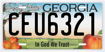 GA license plate CEU6321