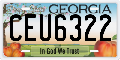 GA license plate CEU6322