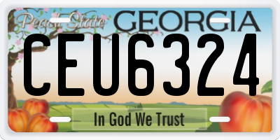 GA license plate CEU6324