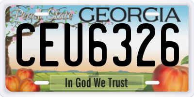 GA license plate CEU6326
