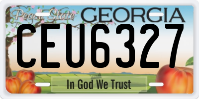 GA license plate CEU6327