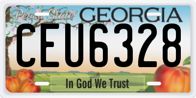 GA license plate CEU6328