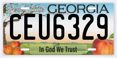GA license plate CEU6329