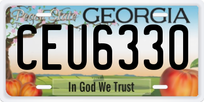 GA license plate CEU6330