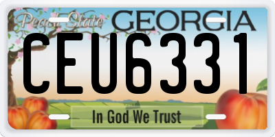 GA license plate CEU6331