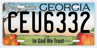 GA license plate CEU6332