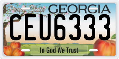 GA license plate CEU6333