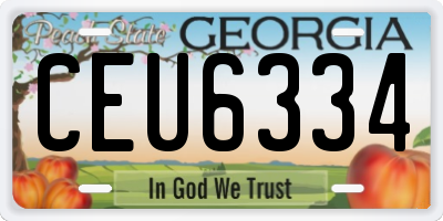GA license plate CEU6334
