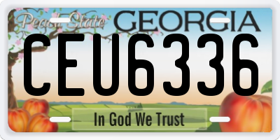 GA license plate CEU6336