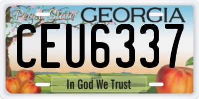 GA license plate CEU6337