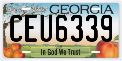 GA license plate CEU6339