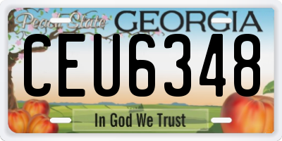 GA license plate CEU6348