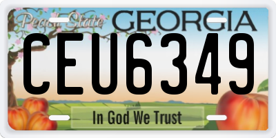 GA license plate CEU6349
