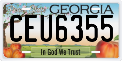 GA license plate CEU6355