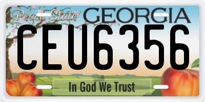 GA license plate CEU6356