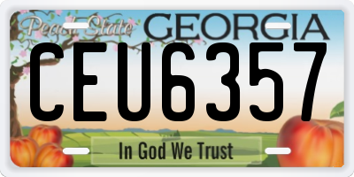 GA license plate CEU6357