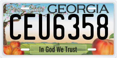 GA license plate CEU6358