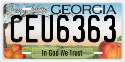 GA license plate CEU6363