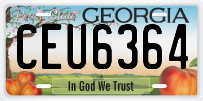 GA license plate CEU6364