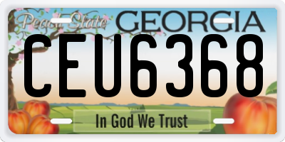 GA license plate CEU6368
