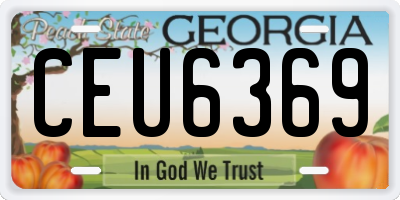 GA license plate CEU6369