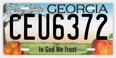 GA license plate CEU6372