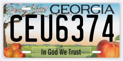 GA license plate CEU6374