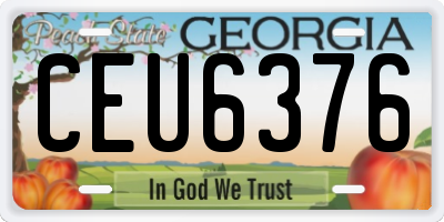 GA license plate CEU6376
