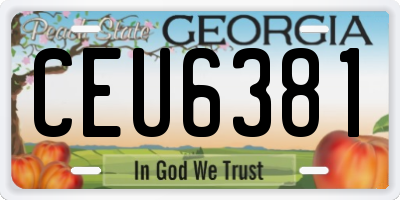 GA license plate CEU6381