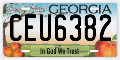 GA license plate CEU6382