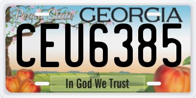 GA license plate CEU6385