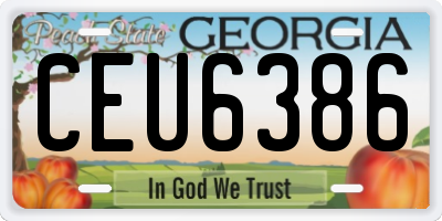 GA license plate CEU6386
