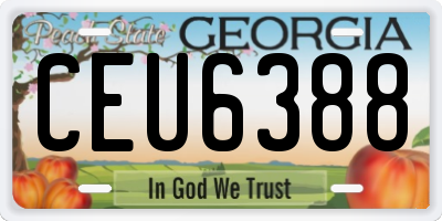 GA license plate CEU6388
