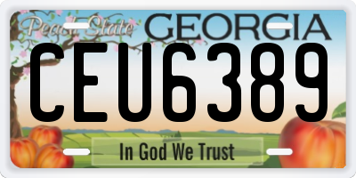 GA license plate CEU6389