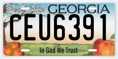 GA license plate CEU6391