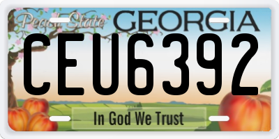 GA license plate CEU6392