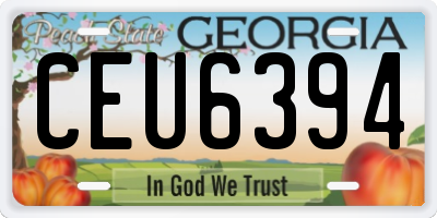 GA license plate CEU6394