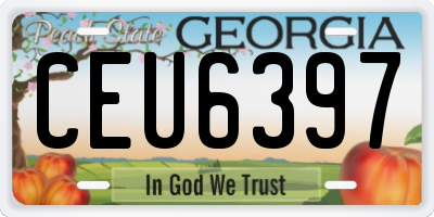 GA license plate CEU6397
