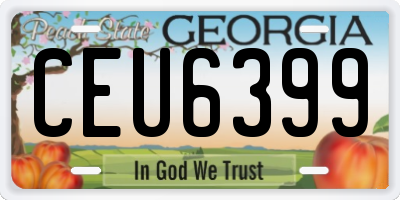 GA license plate CEU6399